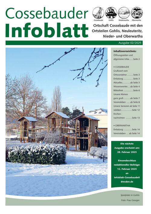 Cossebauder Infoblatt Ausgabe 02/2025